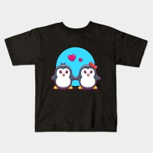 Couple of penguin cartoon Kids T-Shirt